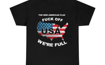 New USA Flag/BBN Unisex Heavy Cotton Tee Printed on Two Sides – Black