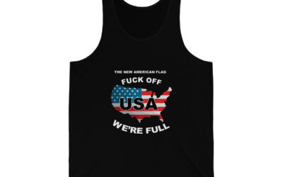 New USA Flag Unisex Jersey Tank Print on Front – Black