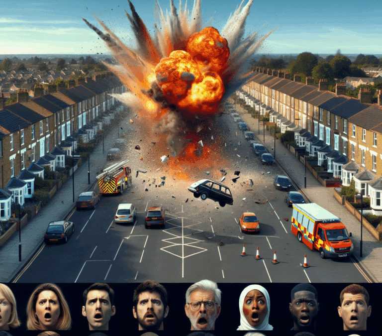 Car Explosion Rocks Local Community, Prompting Investigation and Safety Concerns